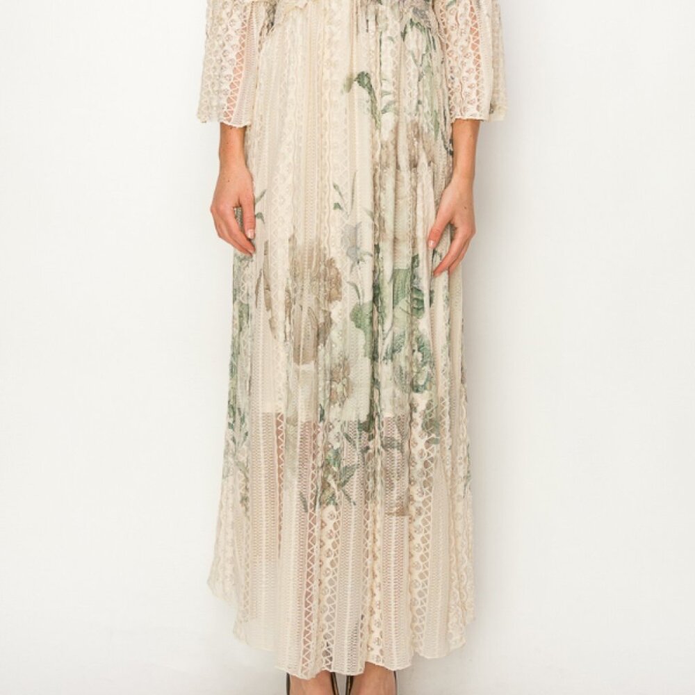 NEW ORIGAMI BIG ROSE all lace & lined maxi bohemian dress MAXI MAGNOLIA SM-3X - Picture 6 of 6